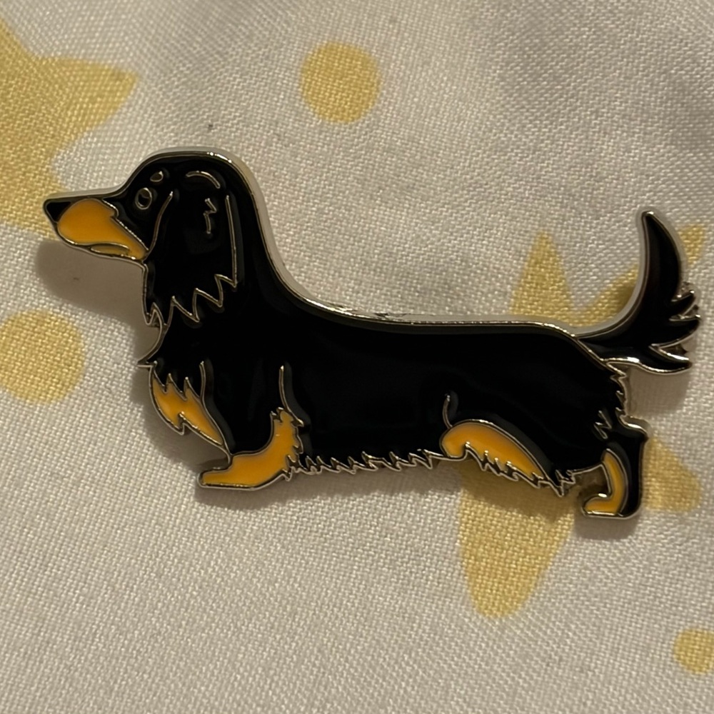 3/$30✨🐾Dachshund Enamel Pin - Dog Lover Accessory🐾 Long-Haired Doxie
